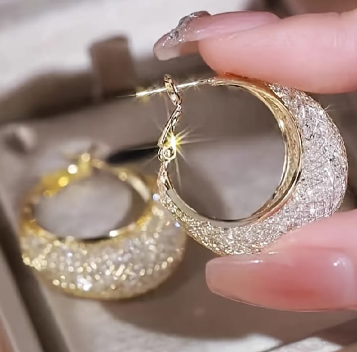 Elegant Shiny Hoop Earrings