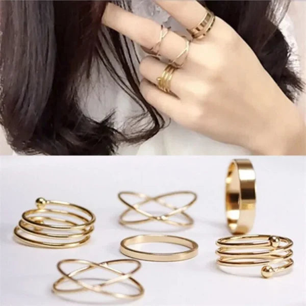 Knuckle Rings For Women Girl | 6 Pcs Finger Ring Set Best Selling Valentine’s Day Gift